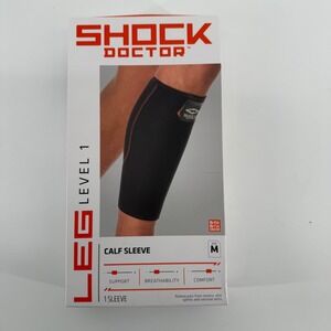 Shock Doctor Leg Level 1 Calf Sleeve Black Med Compression Shin Splint Support